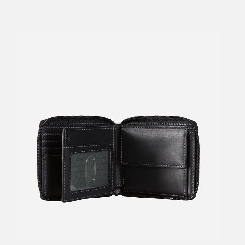 Zip Around Coin Wallet, Black - Jekyll and Hide SA