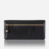 Large Ladies Multi-Compartment Leather Purse, Black - Jekyll and Hide SA
