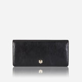 Large Ladies Multi-Compartment Leather Purse, Black - Jekyll and Hide SA