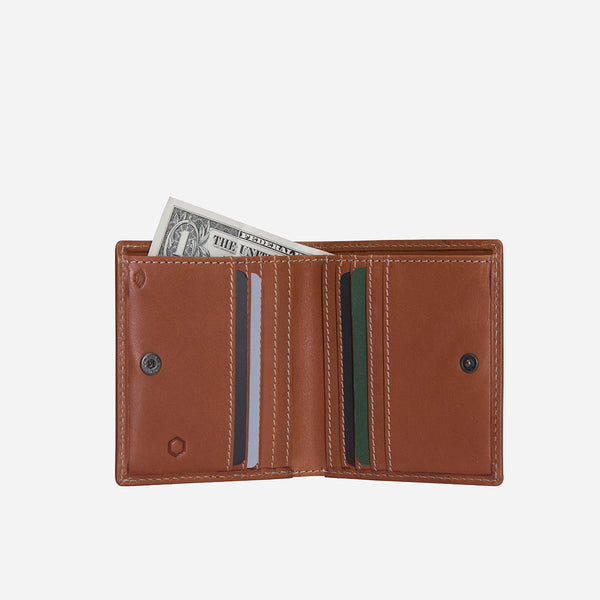 Slim Bifold Wallet with Coin, Tan - Jekyll and Hide SA