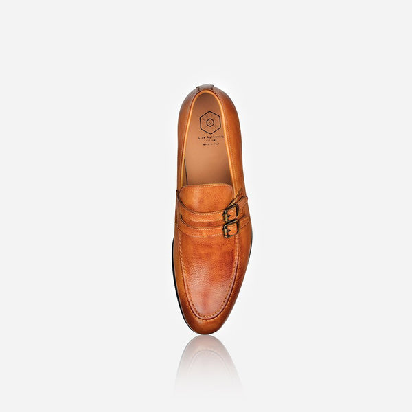 Men's Leather Monk Shoe, Tan - Jekyll and Hide SA