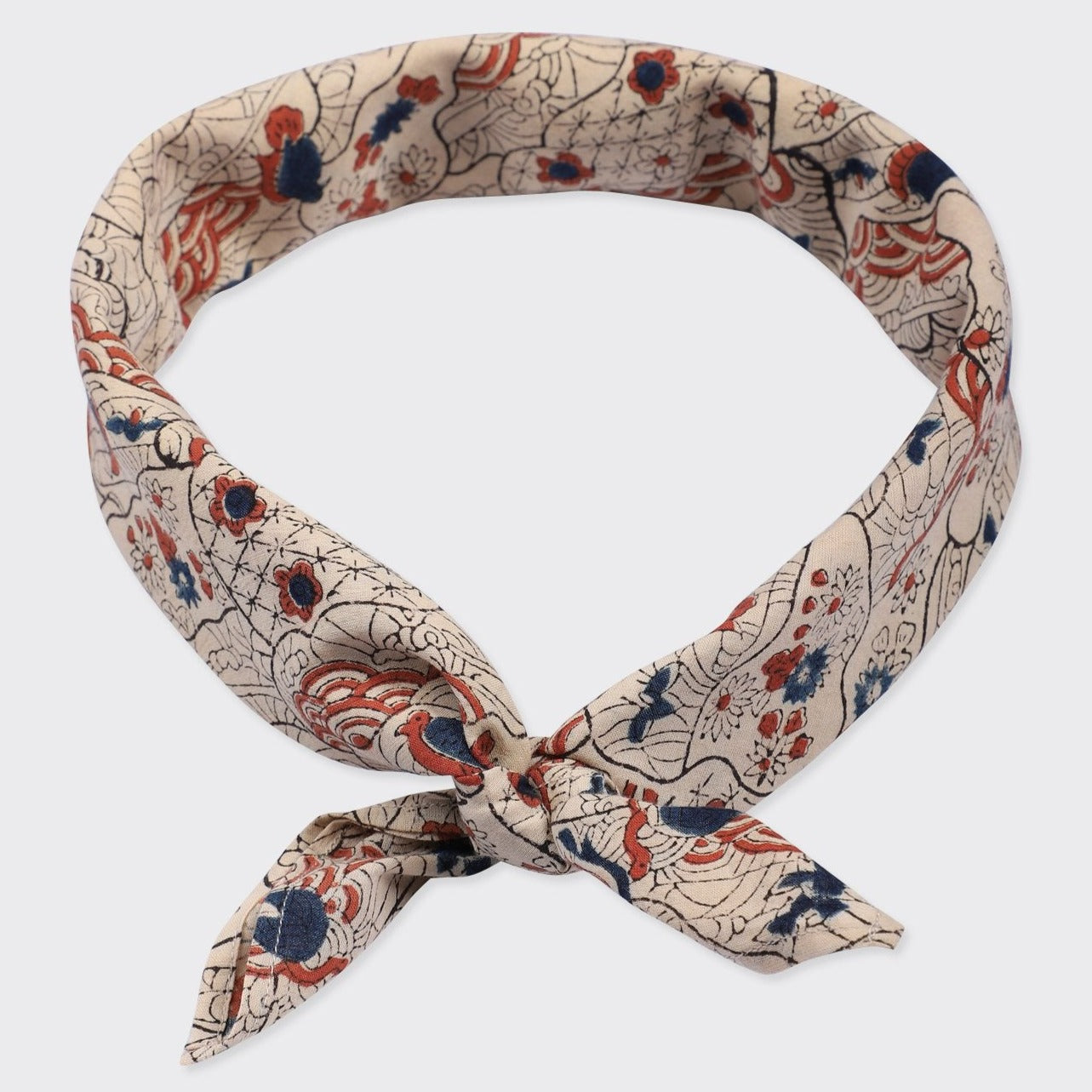 Block Print Bandana: Tan