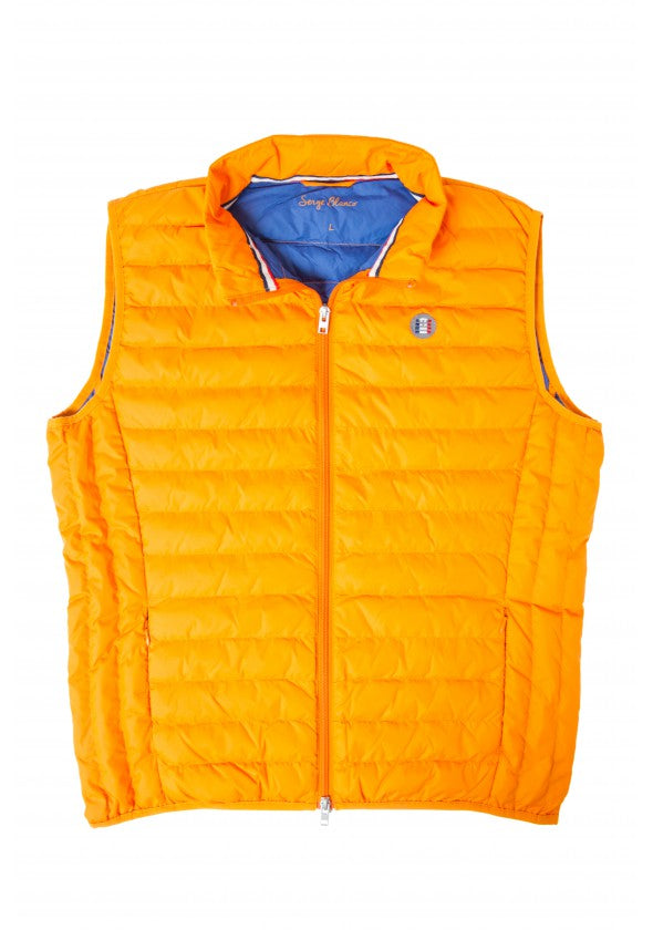 Ultra-Light Quilted Down Vest: Orange