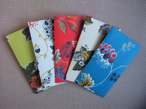 Lovely florals Eid money envelopes--set of 5 in tall design