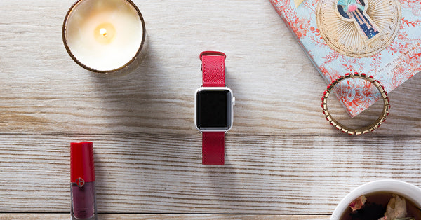 Saffiano Ruby Apple Watch Band