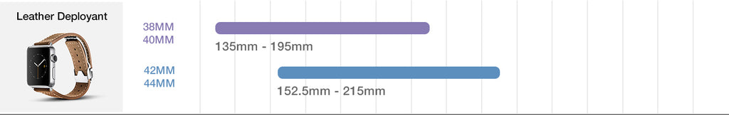 Monowear Leather Deployant Apple Watch Band Size Chart