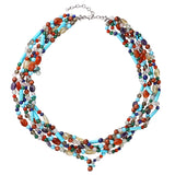 Multi-coloured gemstone necklace