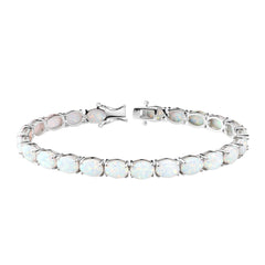 Opal & Silver Tennis Bracelet