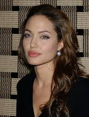 Angelina Jolie wearing pearl earrings