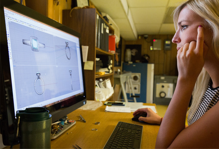 Diana Vincent Process showing CAD design for Jewelry