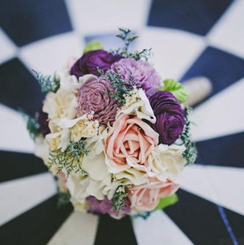 purple bridesmaid bouquets