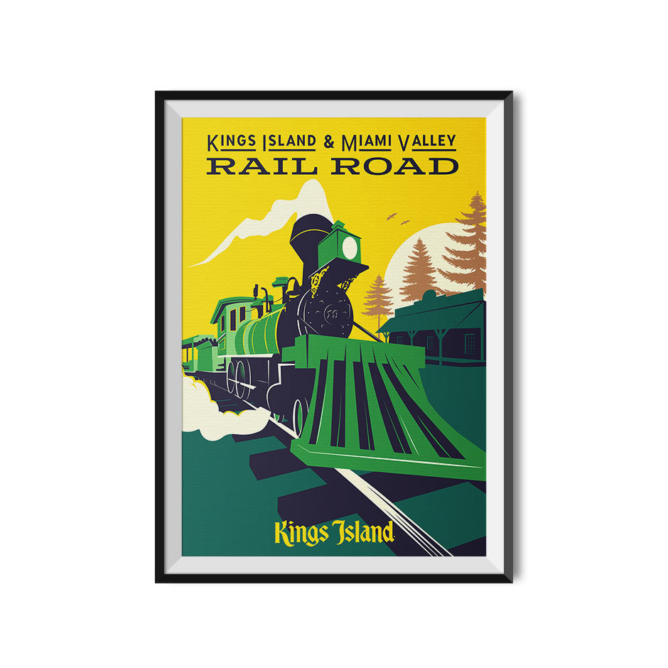 Made to Thrill x Kings Island K.I.M.V. Rail Road Attraction Poster