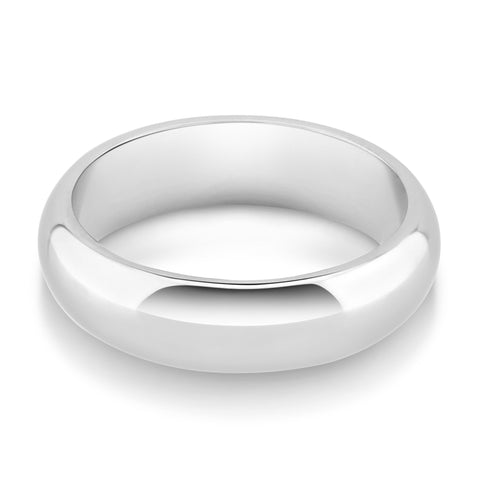 Plain D Profile Wedding Ring - 18ct-white-gold Metal, 2 Width