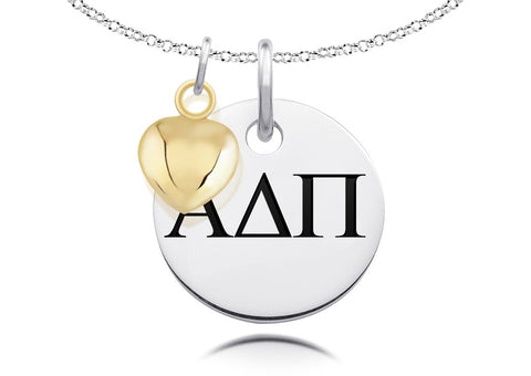 Alpha Delta Pi Necklace with Heart Charm
