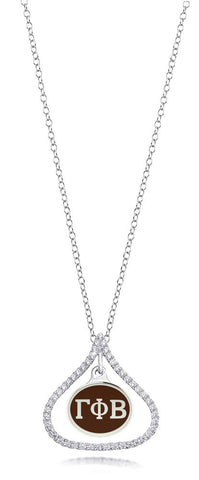 Gamma Phi Beta Sterling Silver and CZ Necklace