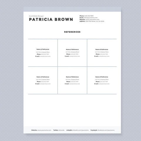 resume references template