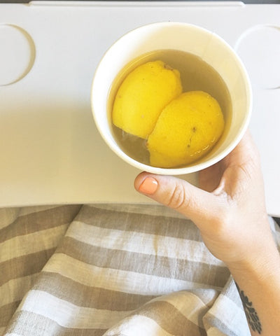 Lemon water morning routine