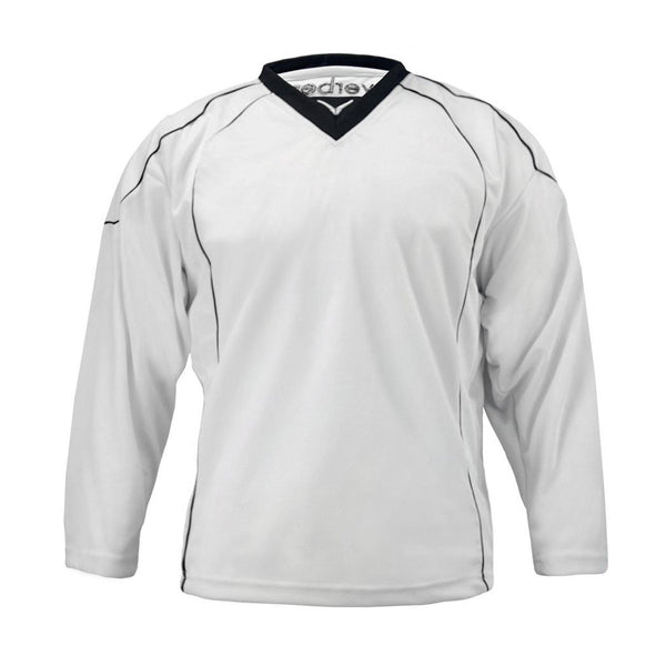 white hockey practice jersey