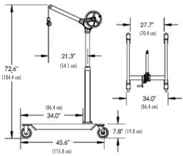 Ergonomic Lift Device, SkyHook w/Cherry Picker Base, Ind Lift Device