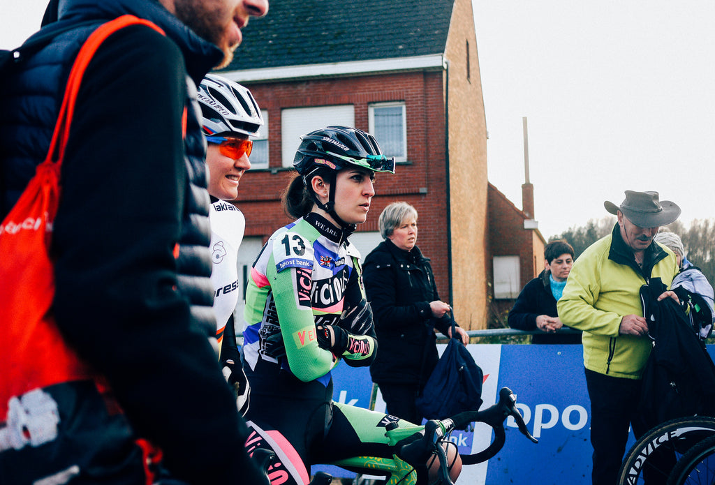 Claire Beaumont on the start line of the GP Sven Nys