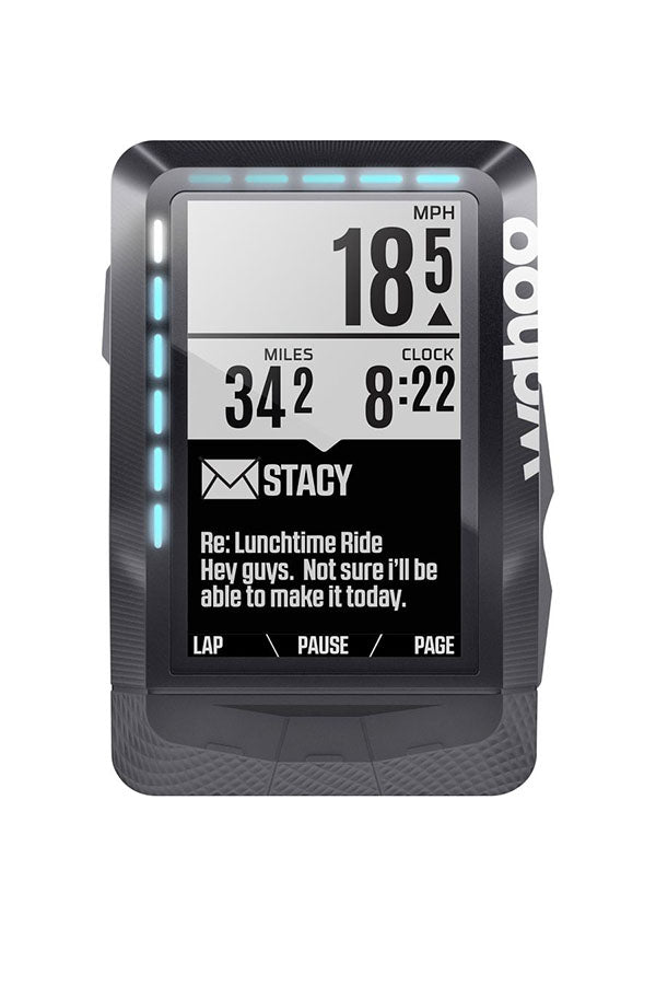 Incoming email and text notification on Wahoo Elemnt