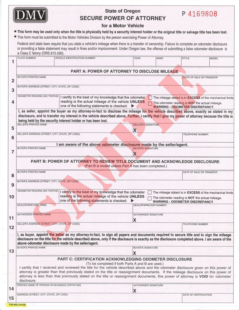 dmv odometer disclosure