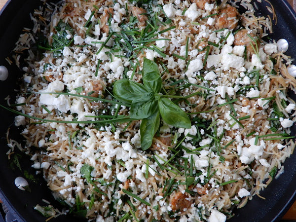 Pilaf Parmesan & Rice with Sausage, Spinach & Feta