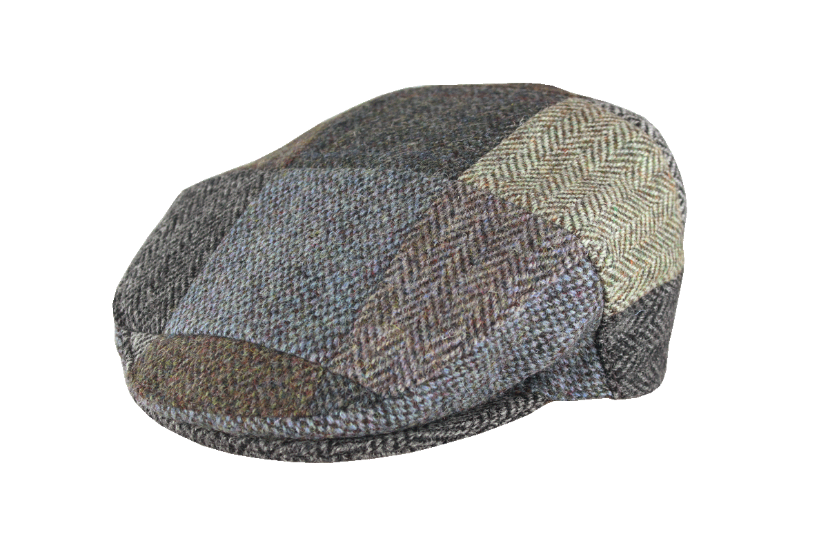 harris tweed patchwork cap