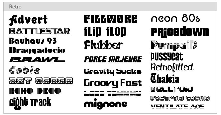 Retro Fonts