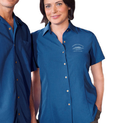 shirts embroidered button down harriton shirt camp company ladies clothing barbados textured business custom embroidery minimum