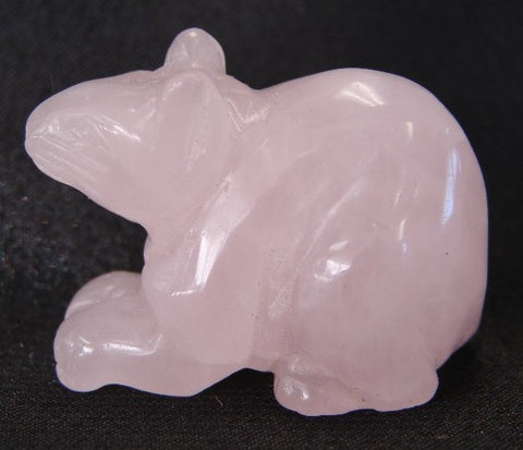 Rose Quartz Rat Statue - Asianly
