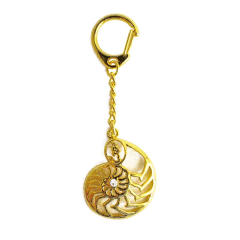 Golden Ammonite Snail Shell Amulet - Asianly