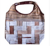 Foldable Tote Reusable Shopping Bag in Brown and White