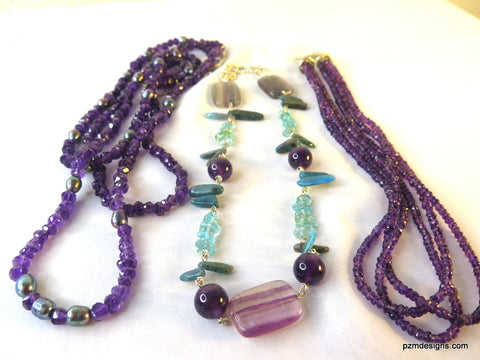 amethyst necklace collection