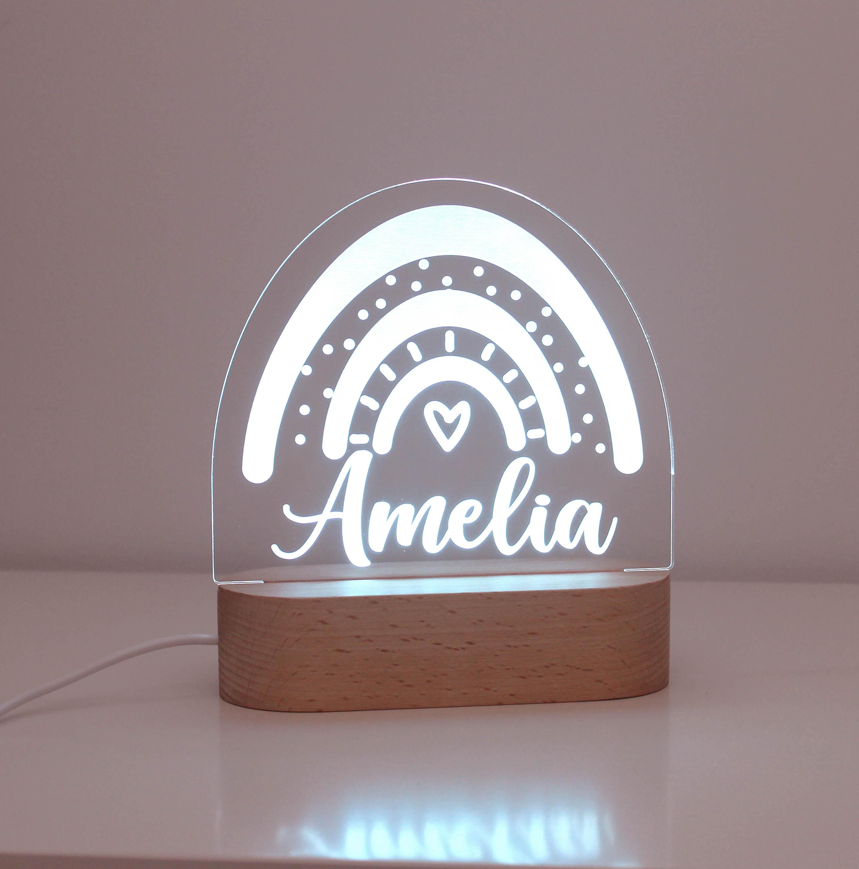 personalised rainbow night light