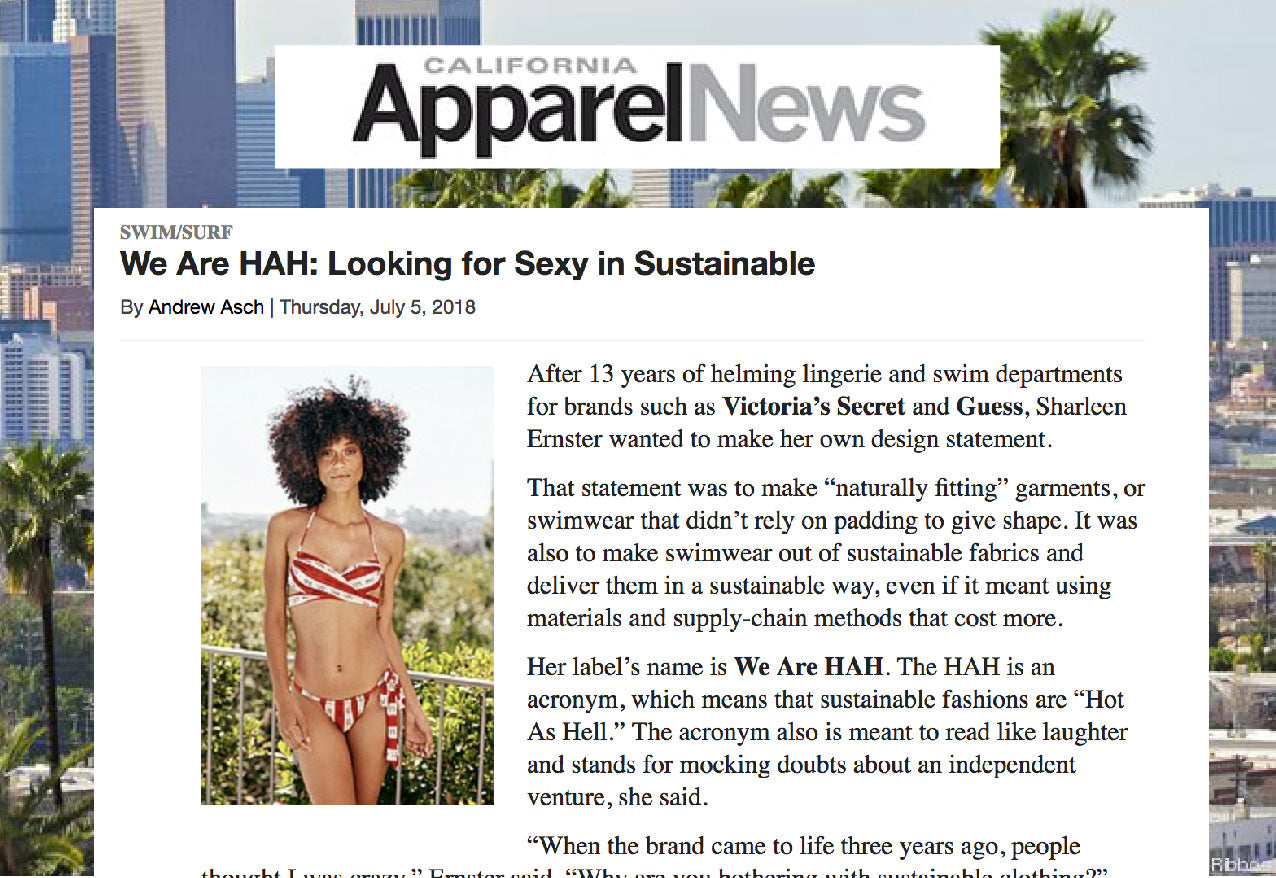 california news article sustainable fashion sharleen ernster