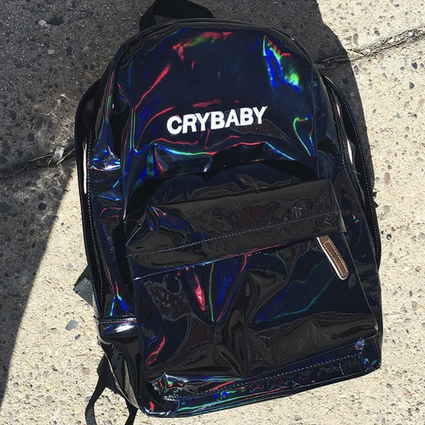 TUMBLR AESTHETIC - KOKO HOLOGRAPHIC BLACK CRYBABY BACKPACK – kokopiecoco