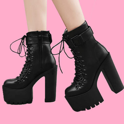 goth punk boots