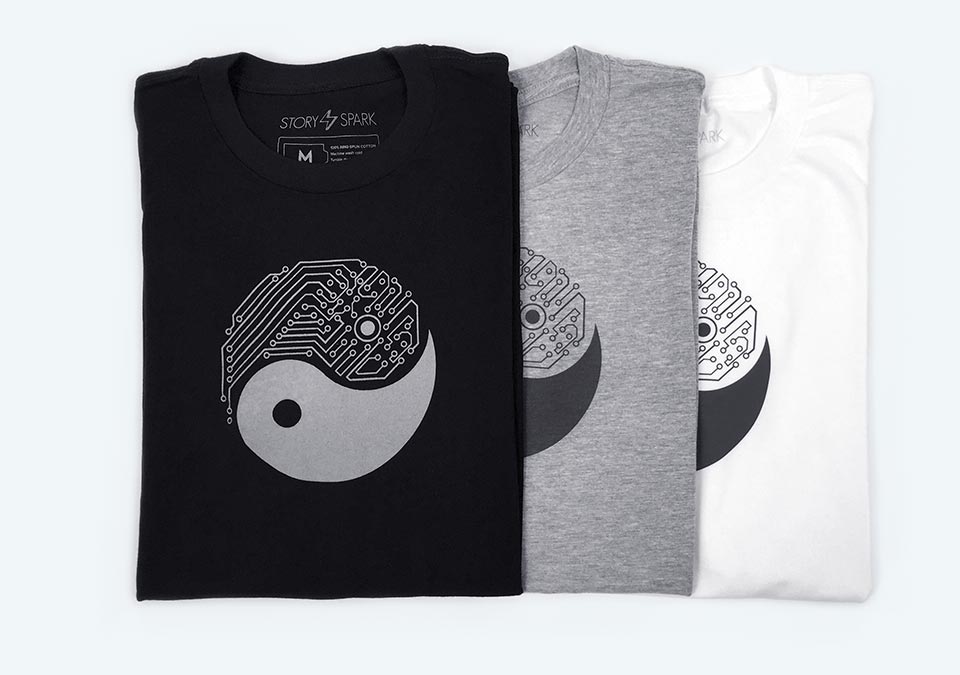 Techy YIN YANG Graphic T-Shirts by STORY SPARK