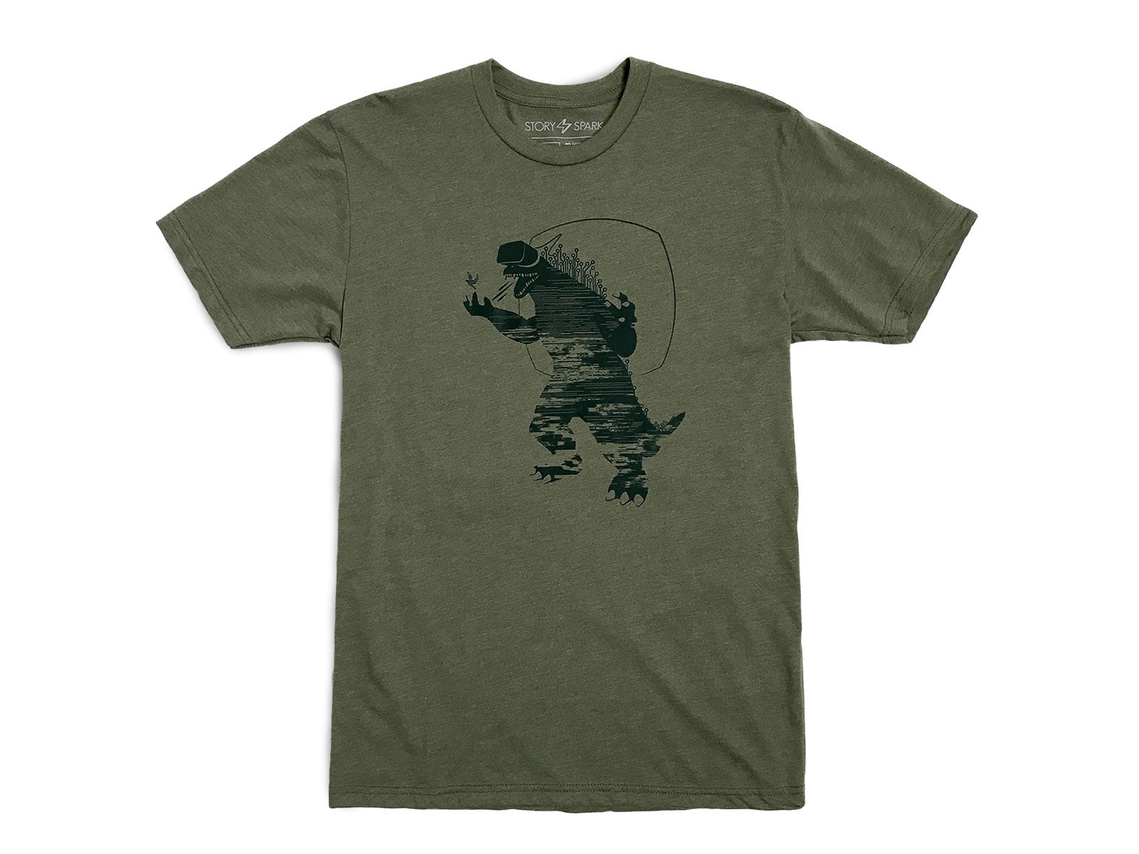 Mixed Reality graphic tshirt - virtual reality godzilla