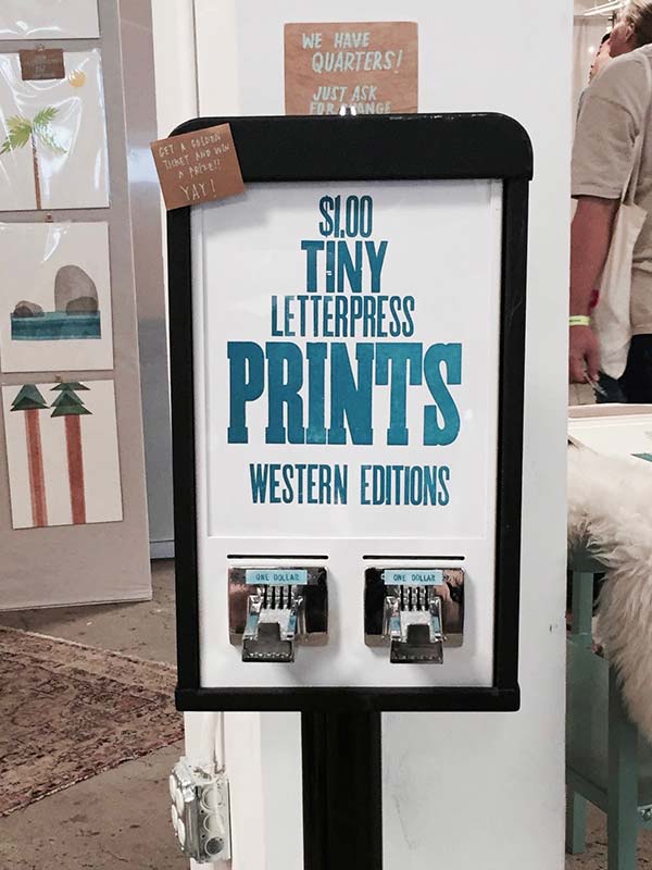 Tiny letterpress prints vending machine