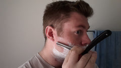 Straight razor shave first pass