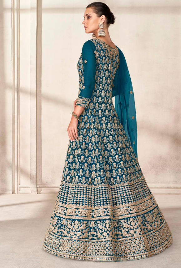 Blue Peplum Top Wedding Lehenga Choli In Net FZ117982 –, 54% OFF