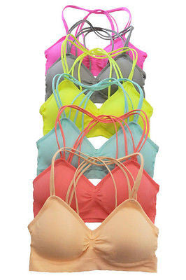 Criss Cross Back Seamless Bralette with Pads - Chicks Picks Boutique - 3
