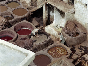 Tannery in Fez, Morocco where they still tan leather like they did centuries ago.