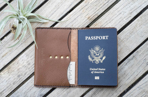 Hand and Hide Leather Passport Wallet for Travel