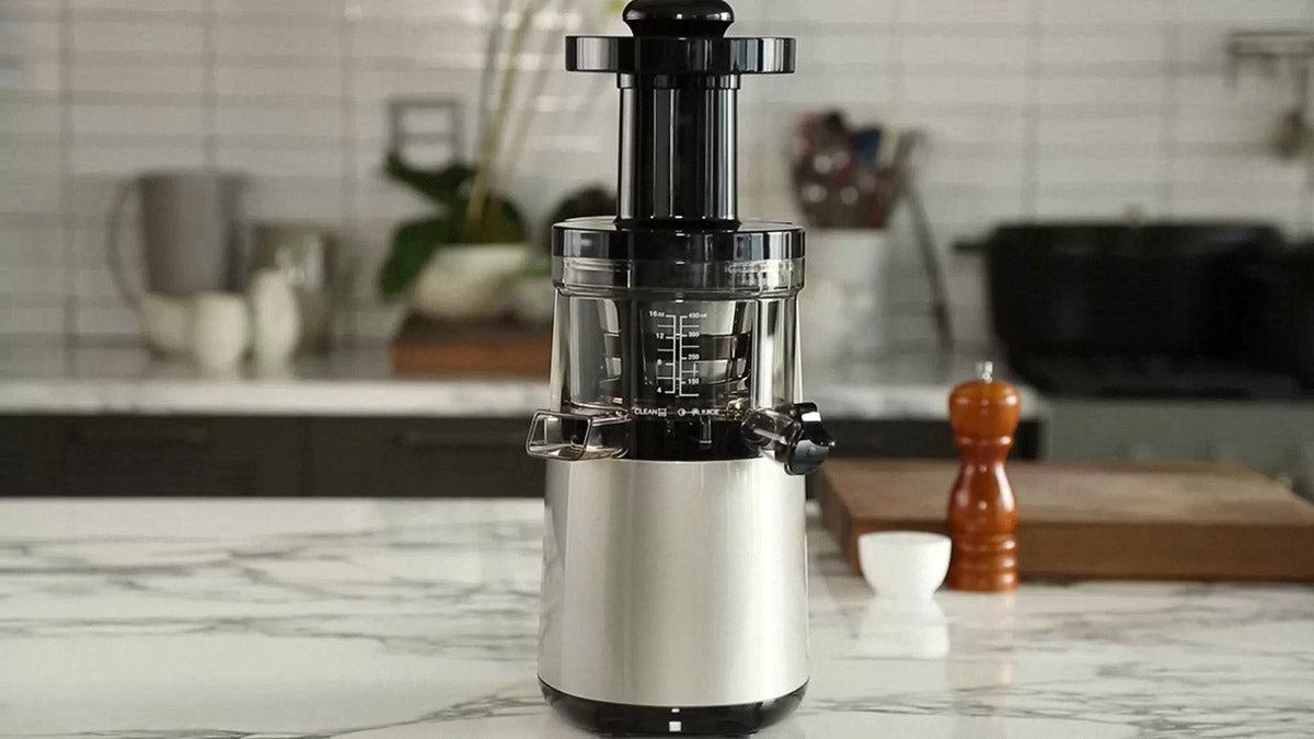 Hurom Juicer on a kitchen counter