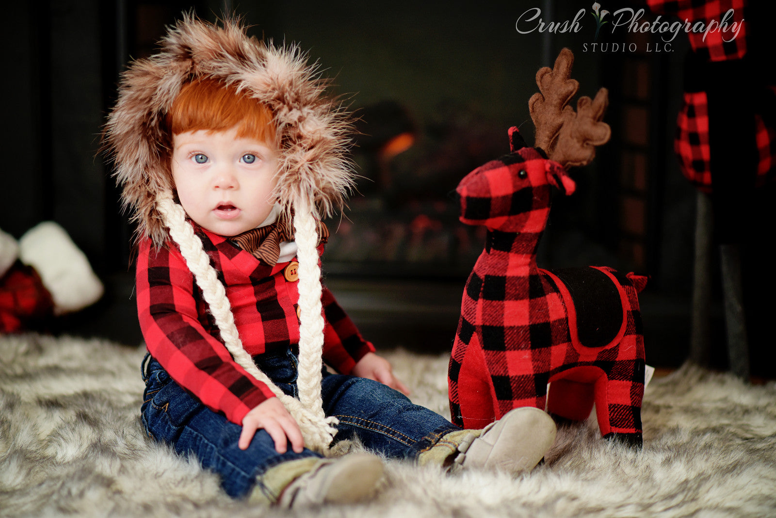 buffalo check plaid cardigan onesie