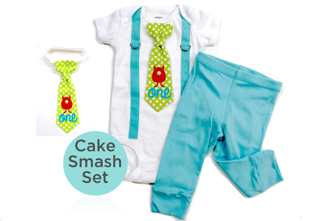 monster cake smash outfit boy