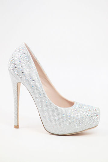 silver sparkly heels for prom 